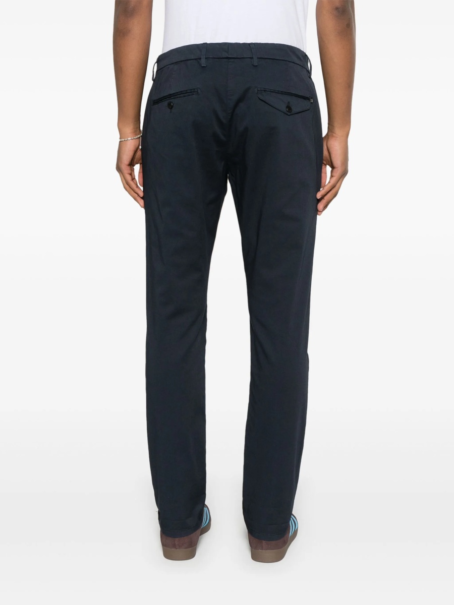 Pantaloni drepti Dondup albastri din bumbac si spandex/elastan - Img 4