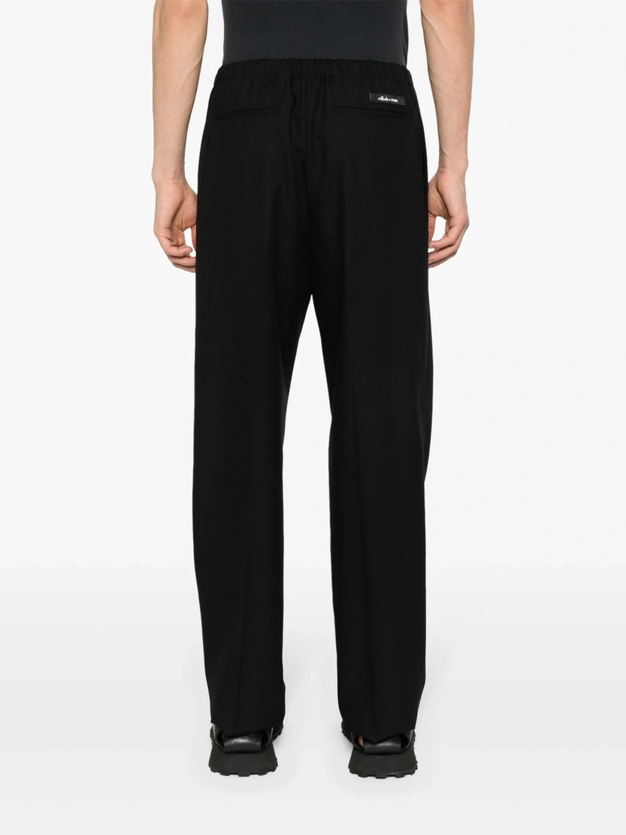 Pantaloni drepti Fendi negri din lana - Img 4