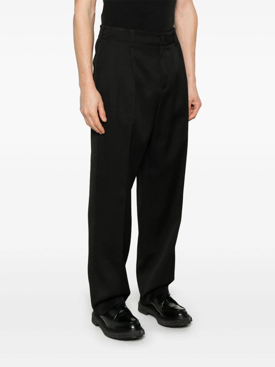 Pantaloni drepti Golden Goose negri din lana - Img 3