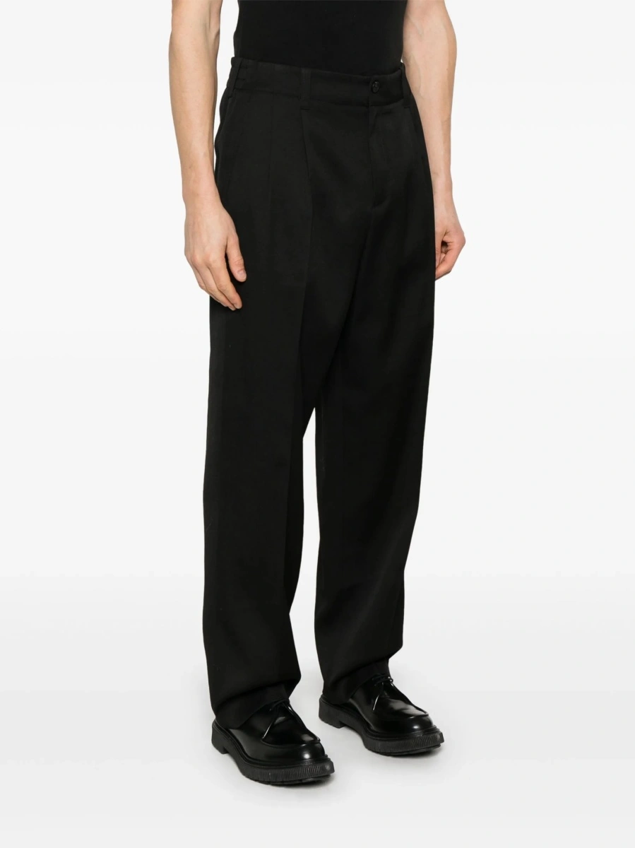 Pantaloni drepti Golden Goose negri din lana - Img 3
