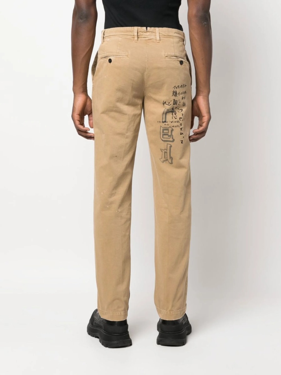 Pantaloni drepti Incotex neutri din bumbac - Img 4
