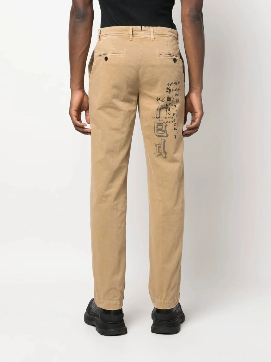 Pantaloni drepti Incotex neutri din bumbac - Img 4