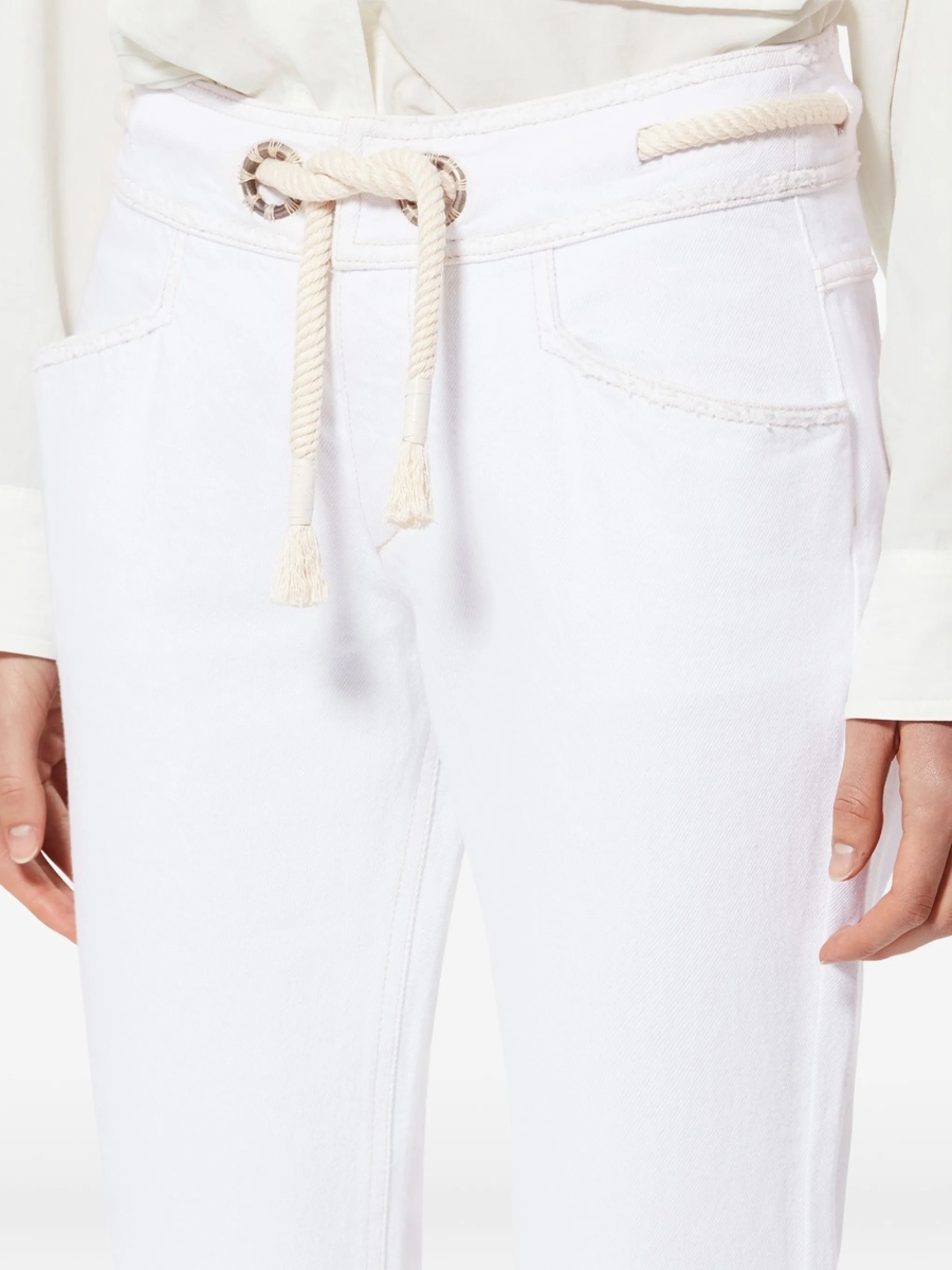 Pantaloni drepti Isabel Marant albi - Img 5