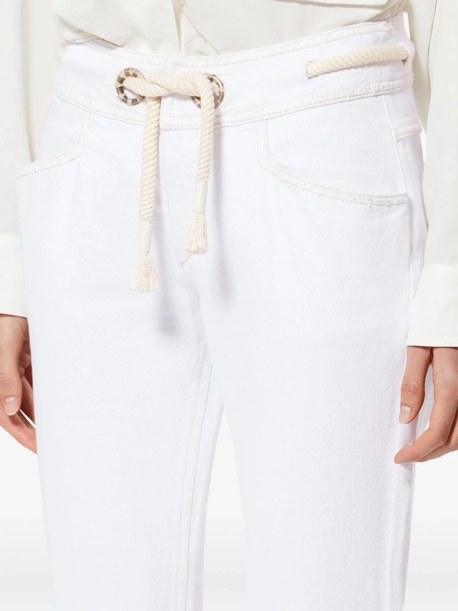 Pantaloni drepti Isabel Marant albi - Img 5