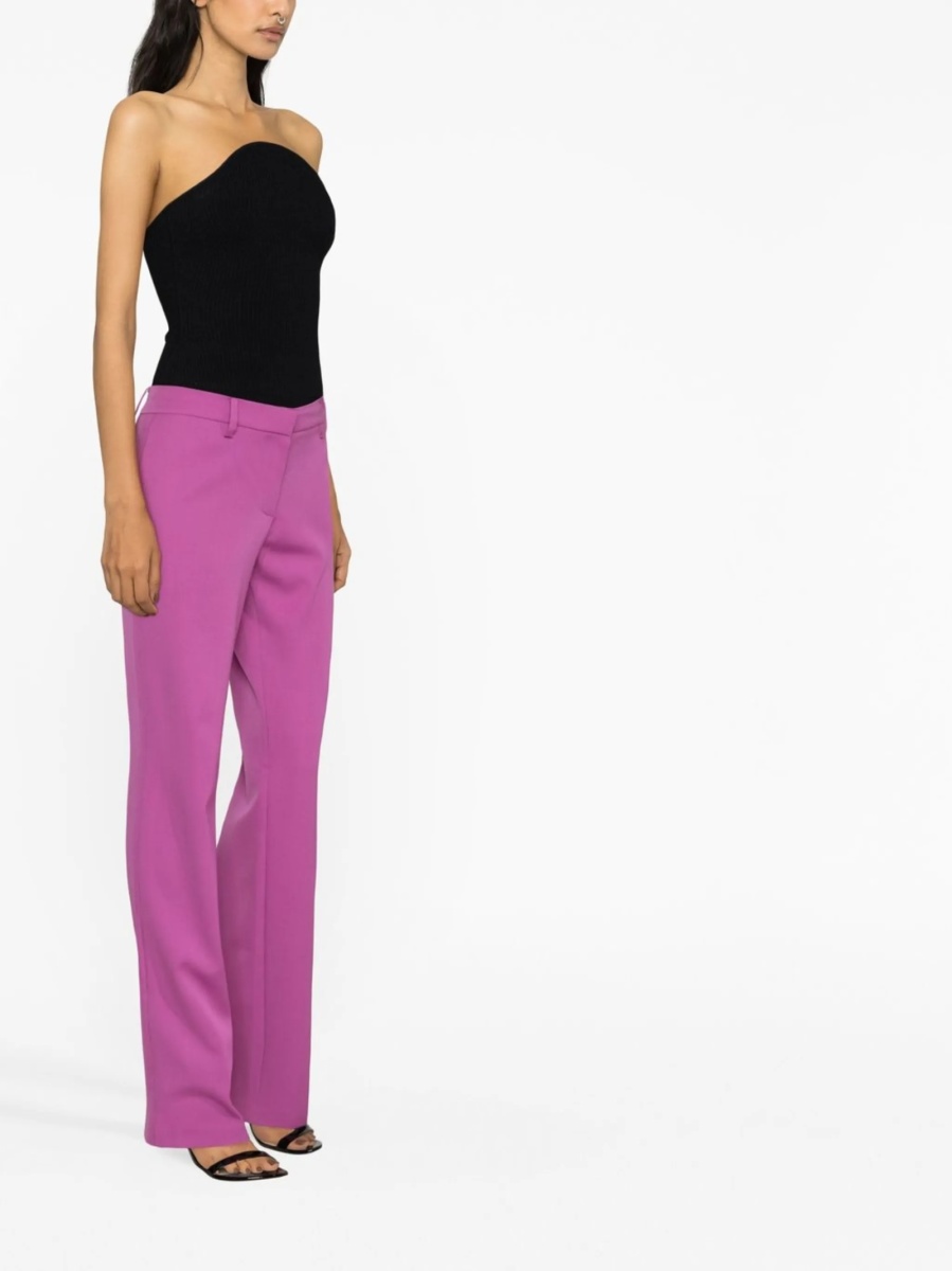 Pantaloni drepti Magda Butrym roz din lana - Img 3