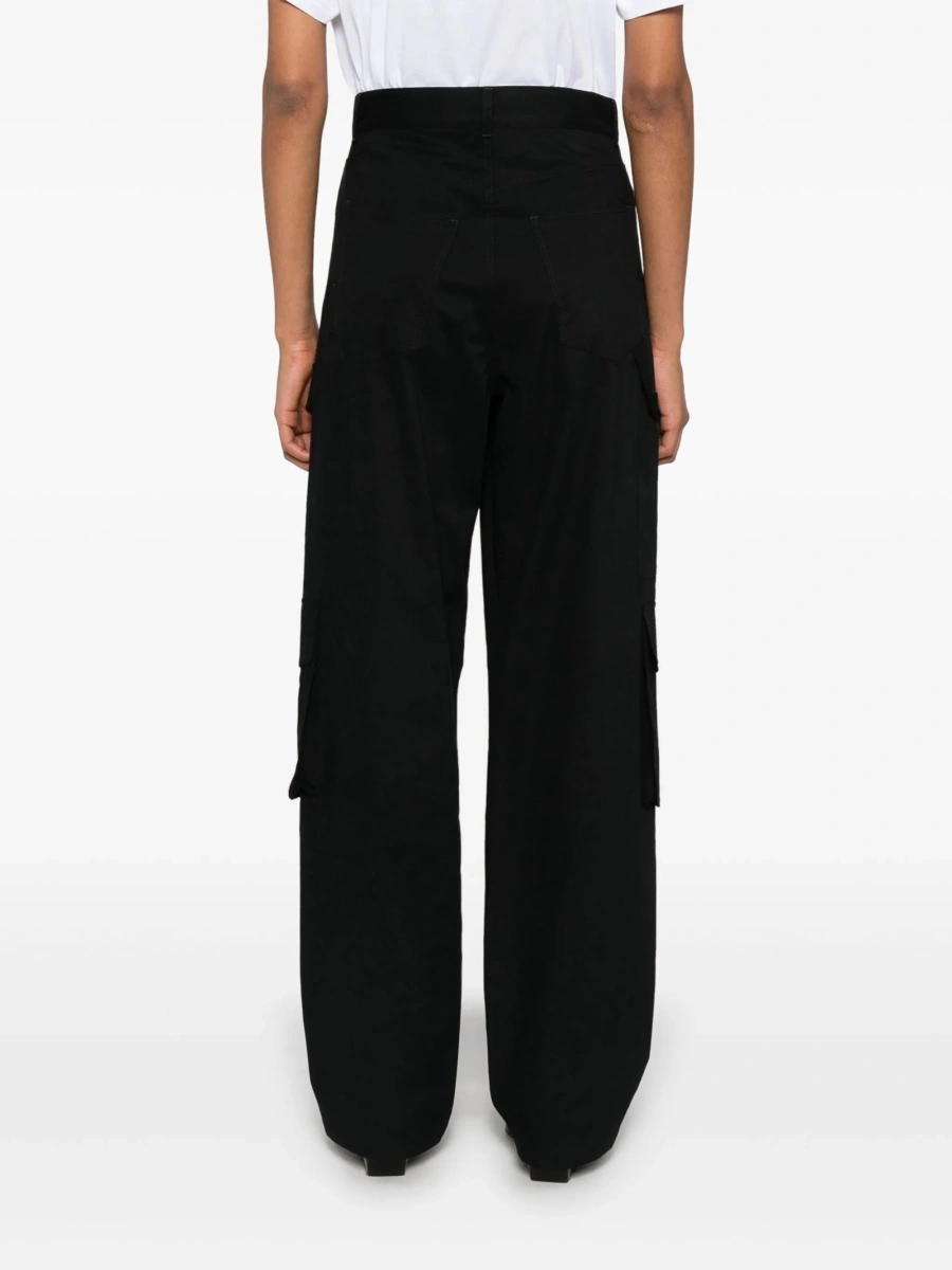 Pantaloni drepti MOSCHINO JEANS negri din elastan si bumbac - Img 4