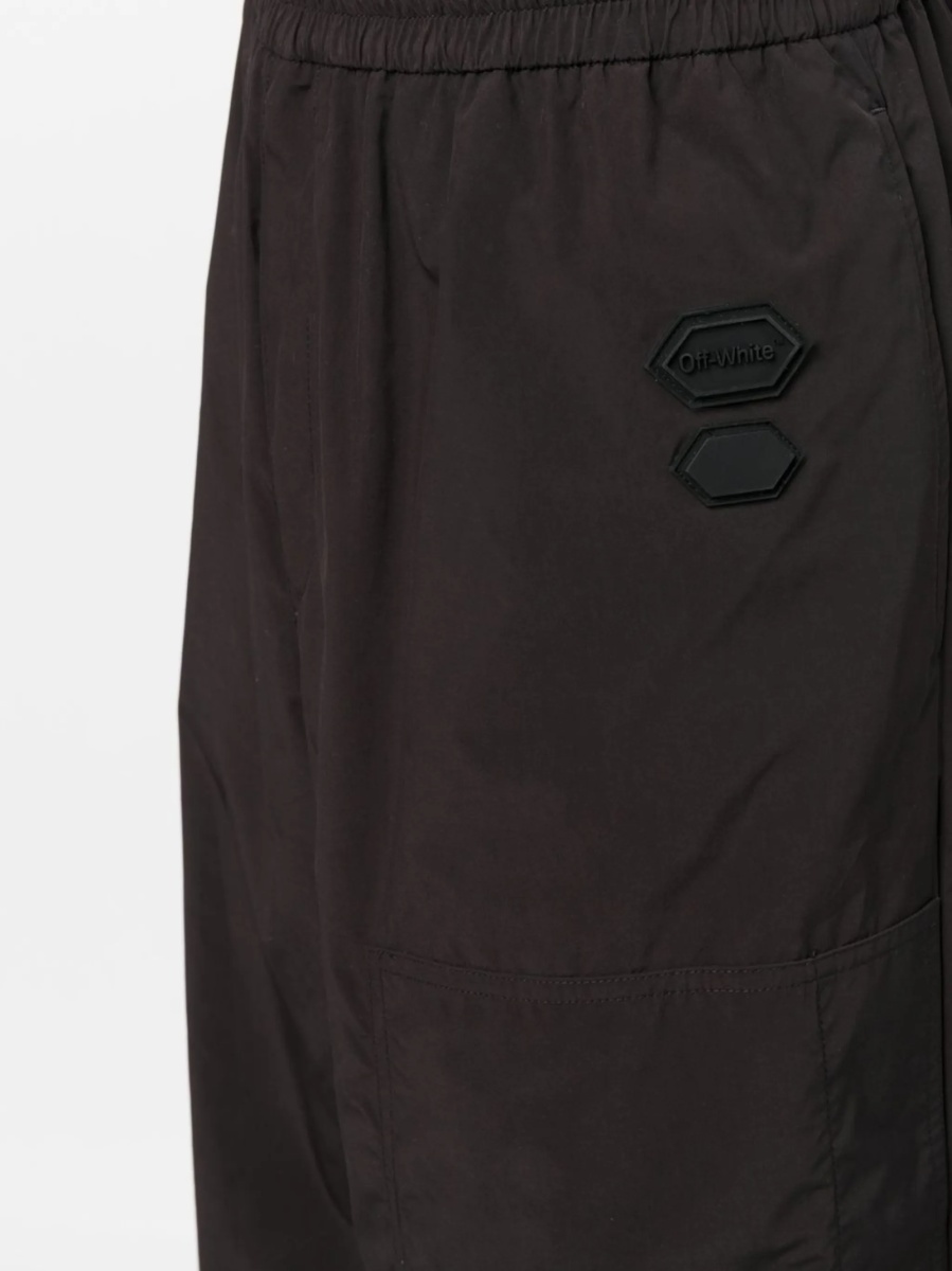 Pantaloni drepti Off-White negri din polyester si poliamida - Img 5