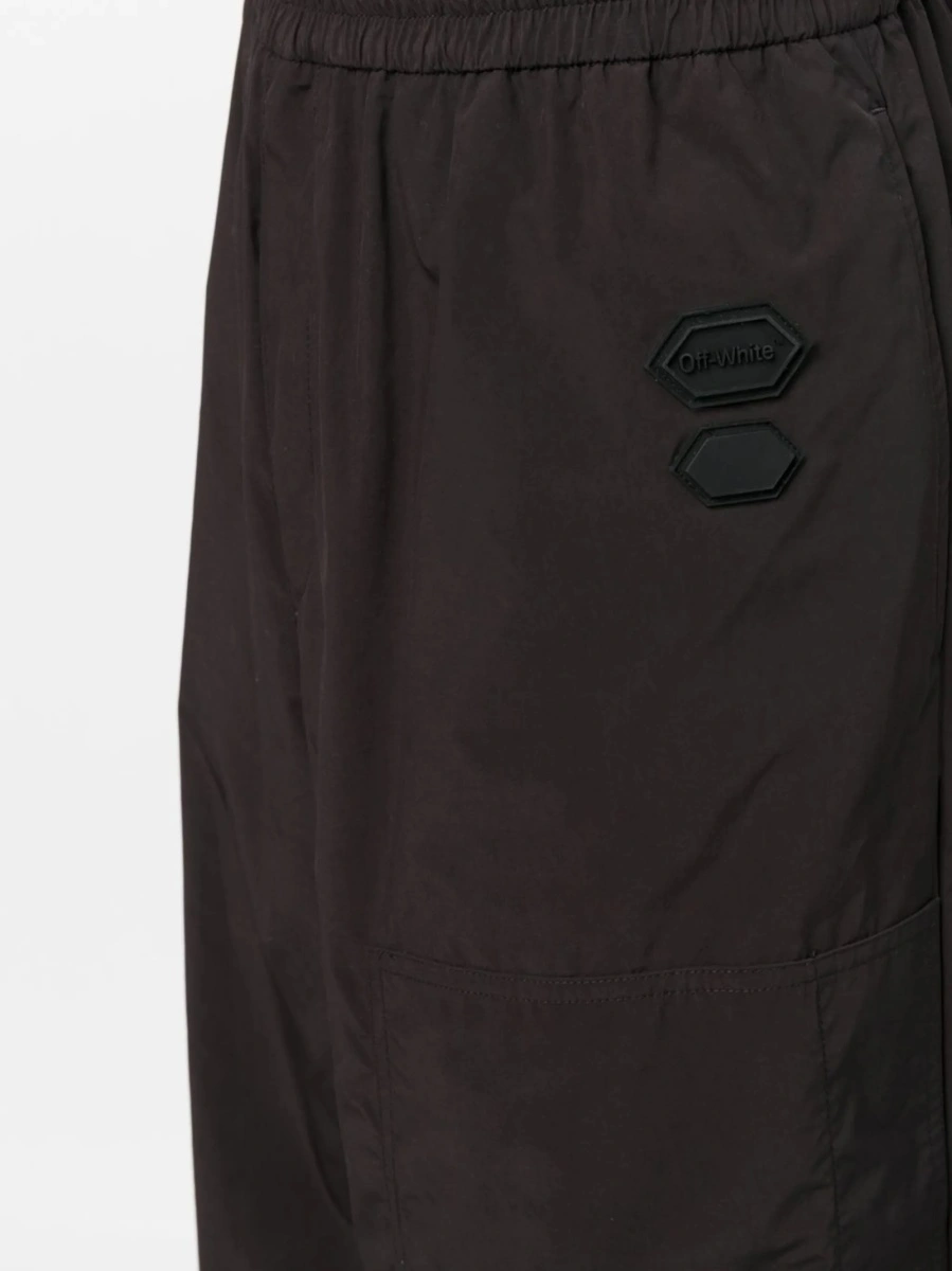 Pantaloni drepti Off-White negri din polyester si poliamida - Img 5