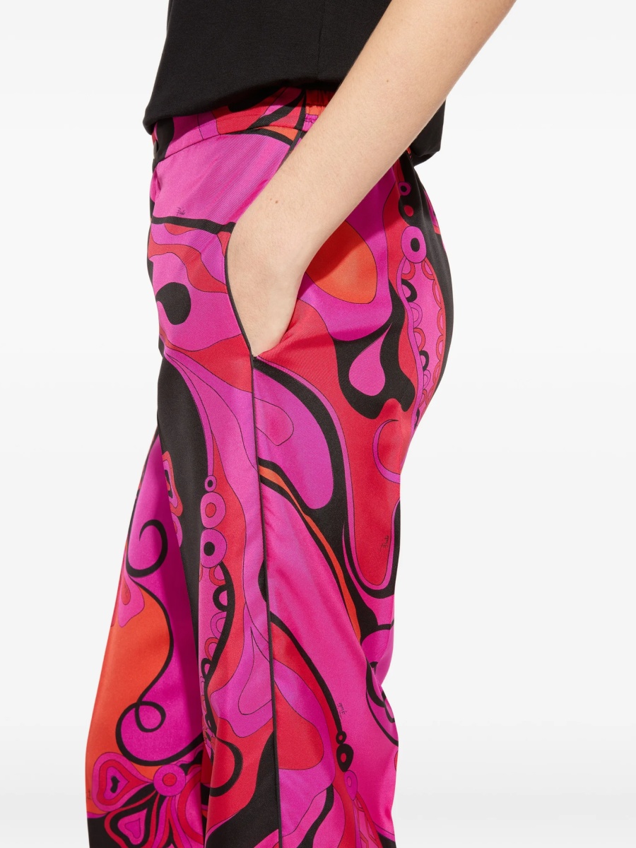 Pantaloni drepti PUCCI roz din matase - Img 5