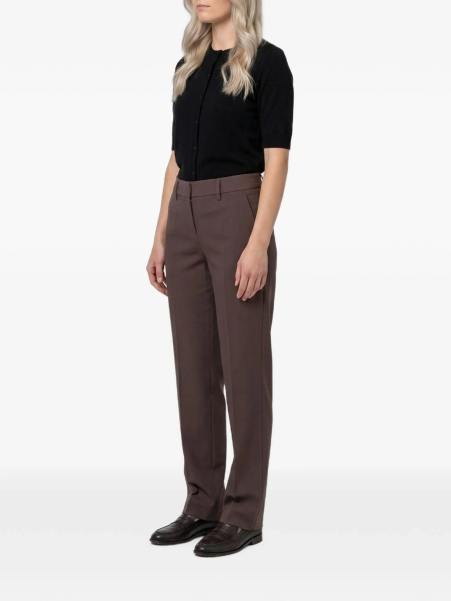 Pantaloni drepti SUTTON NEW YORK maro din polyester si elastan - Img 2