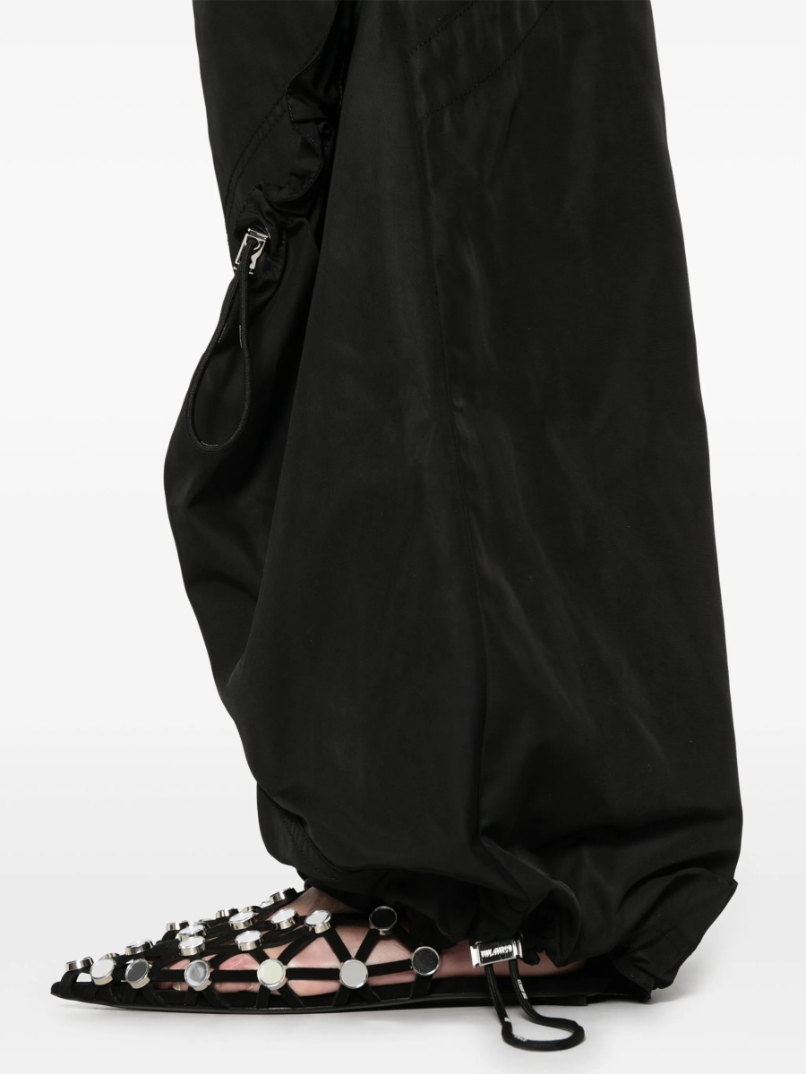 Pantaloni drepti THE ATTICO negri din polyester - Img 5