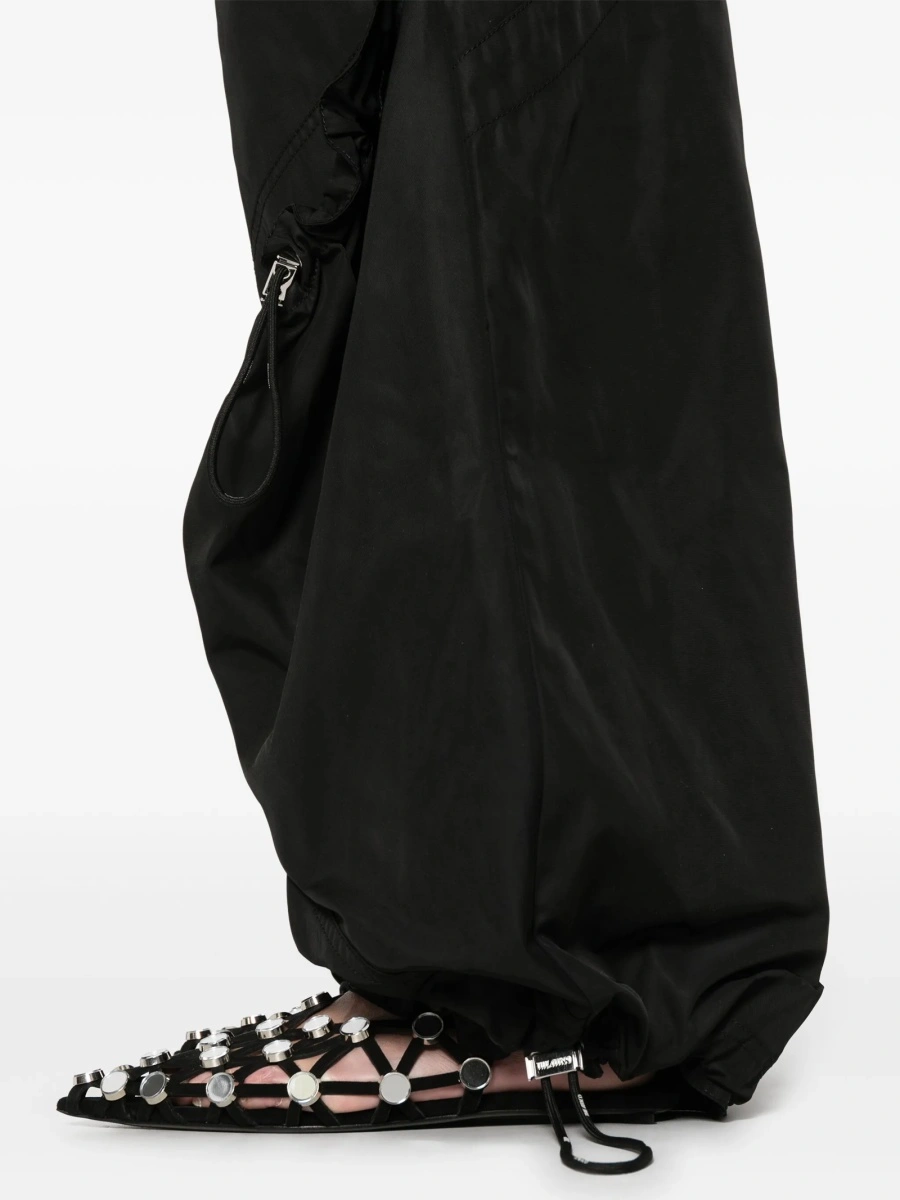 Pantaloni drepti THE ATTICO negri din polyester - Img 5