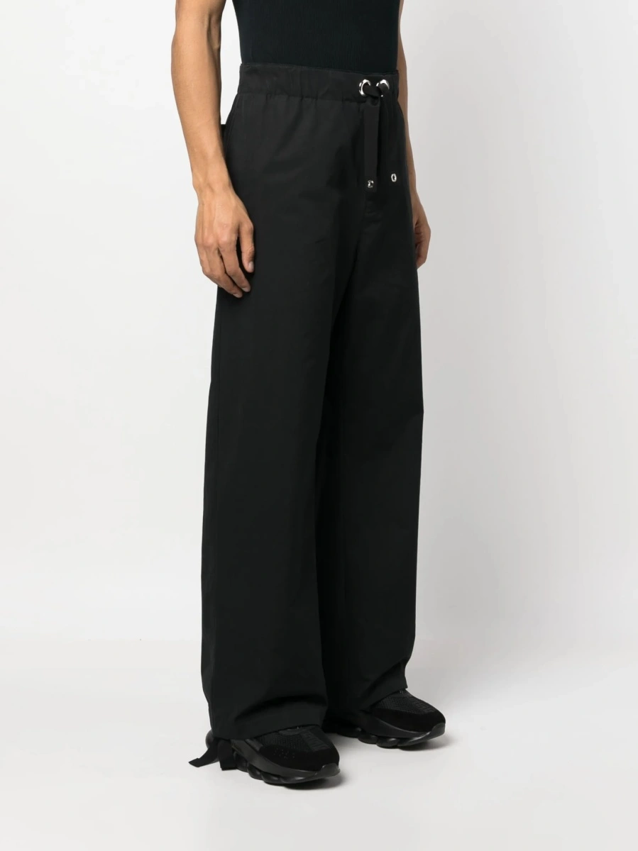 Pantaloni drepti Versace negri din vascoza si bumbac - Img 3