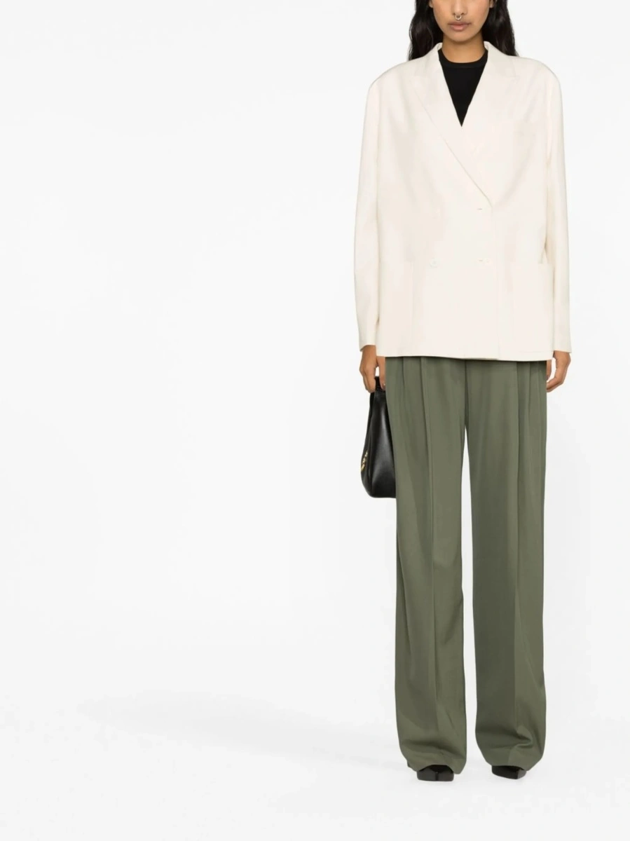 Pantaloni eleganti Alexander McQueen verzi din lana - Img 2