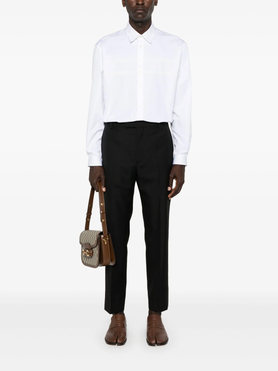 Pantaloni eleganti Gucci negri din lana si polyester - Img 2