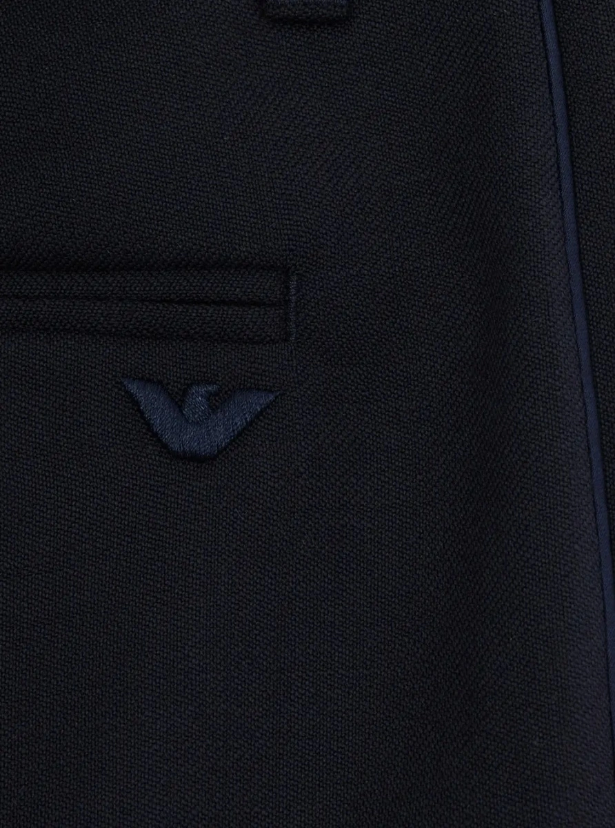Pantaloni EMPORIO ARMANI KIDS albastri din bumbac - Img 3