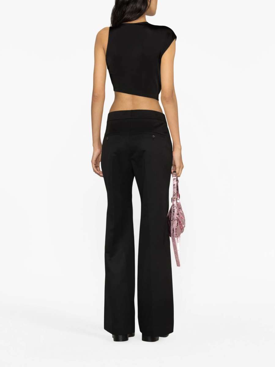 Pantaloni evazati Givenchy negri din mohair si lana - Img 4