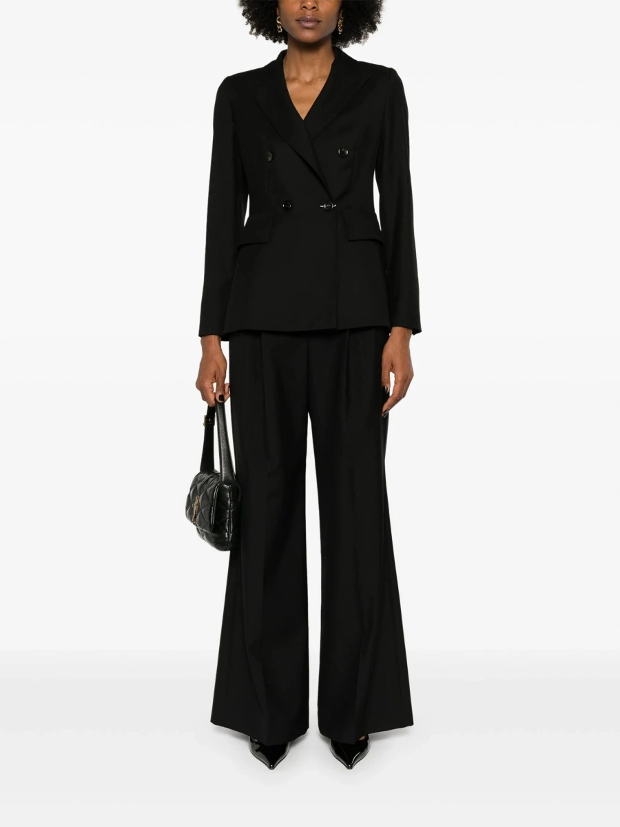 Pantaloni evazati Givenchy negri din poliamida si elastan - Img 2