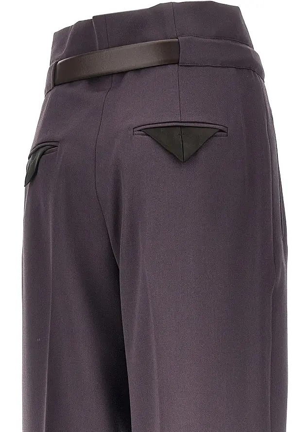 Pantaloni Gabardine pants with belt - Img 4