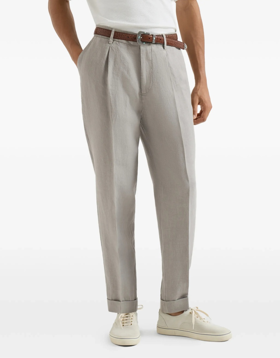 Pantaloni Garment dyed ginen gabardine Pants - Img 6