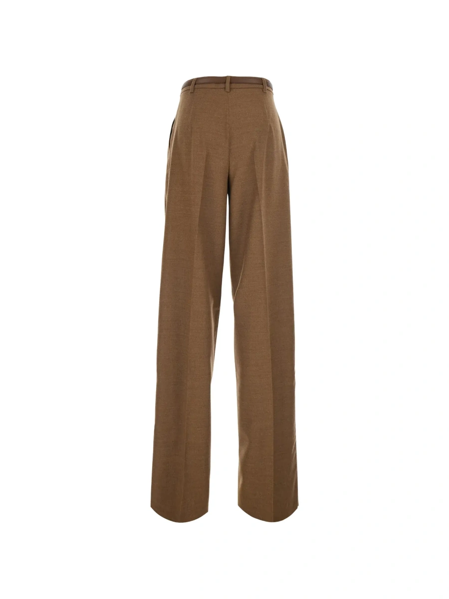 Pantaloni MaxMara Studio maro din lana - Img 4