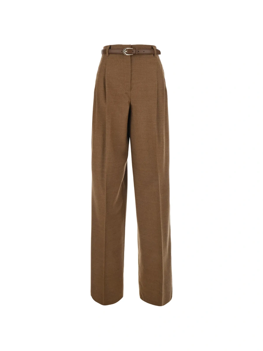 Pantaloni MaxMara Studio maro din lana - Img 6