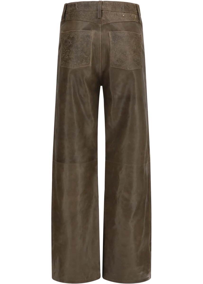Pantaloni Melany leather Pants with embroidery - Img 2