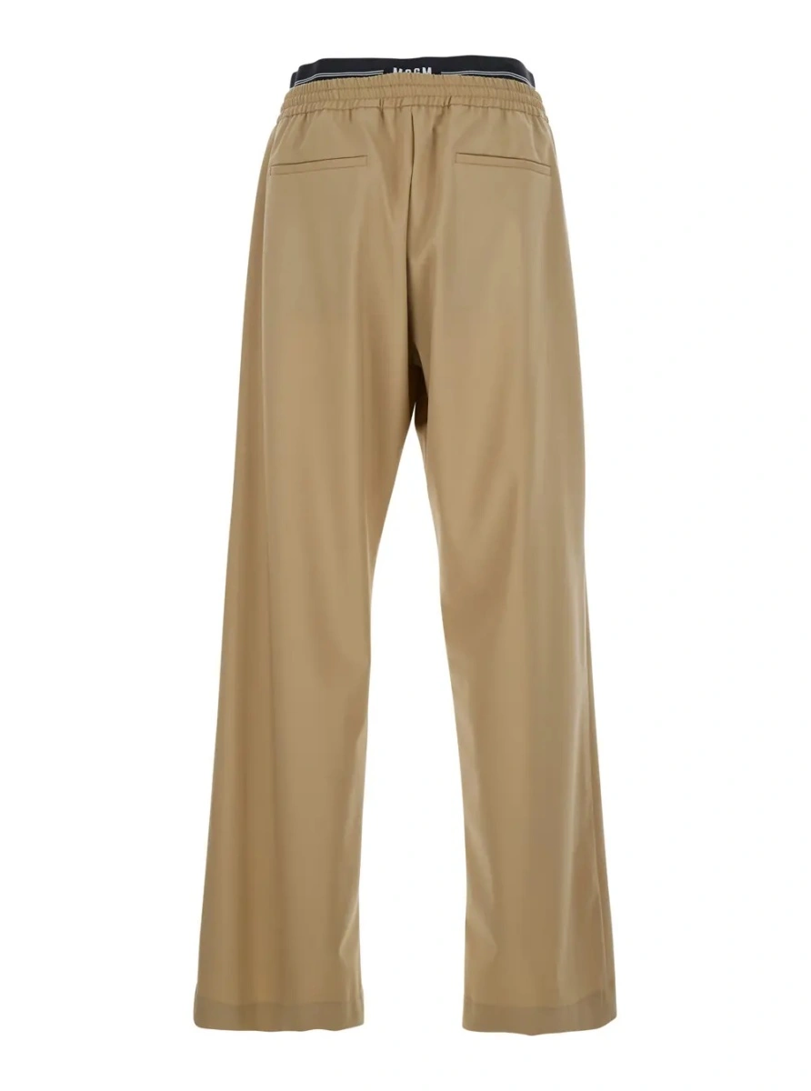 Pantaloni MSGM bej din lana - Img 2