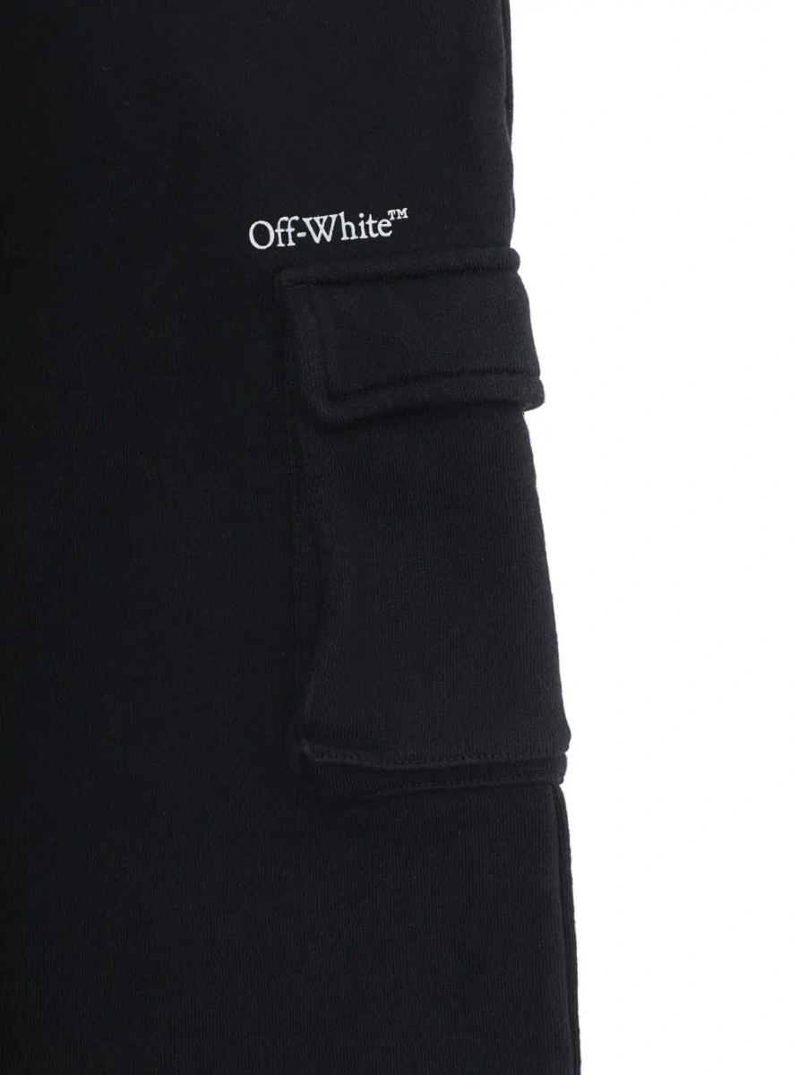 Pantaloni Off-White negri din bumbac - Img 3