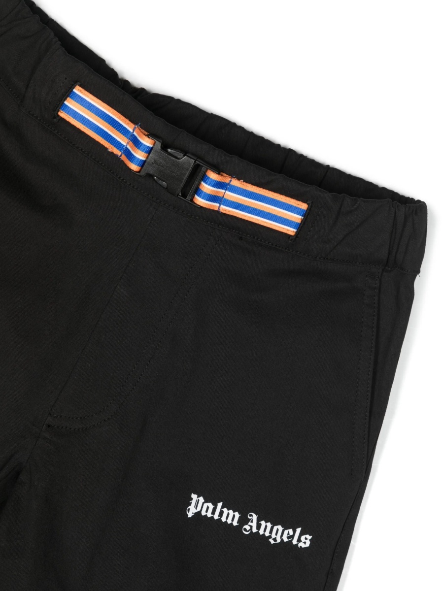 Pantaloni Palm Angels negri din spandex/elastan si bumbac - Img 3