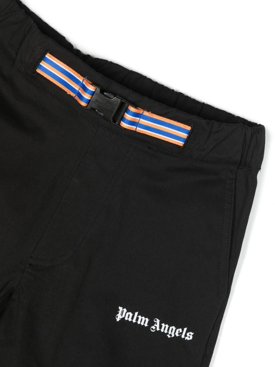 Pantaloni Palm Angels negri din spandex/elastan si bumbac - Img 3