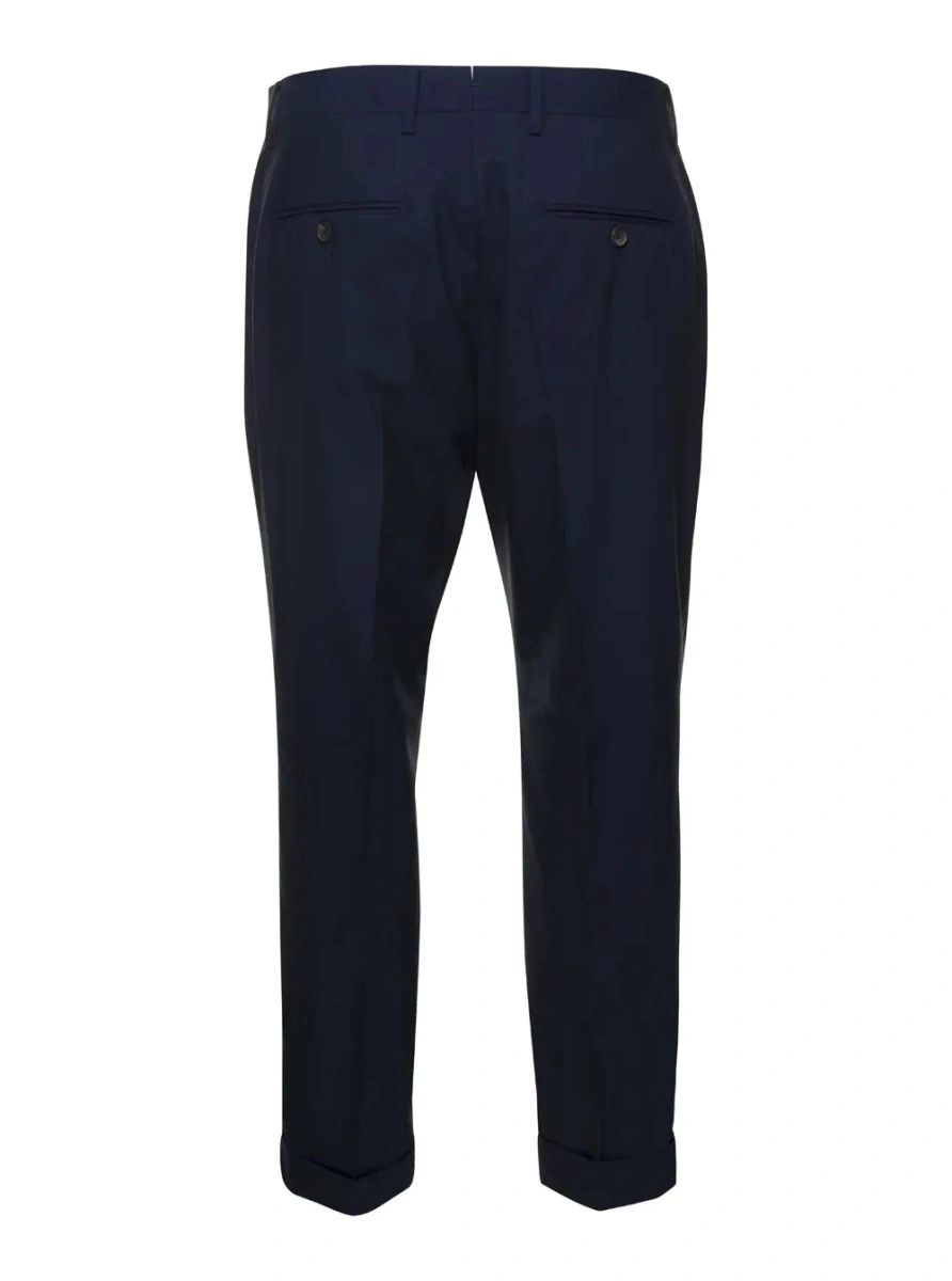 Pantaloni REVERES 1949 albastri din lana - Img 2