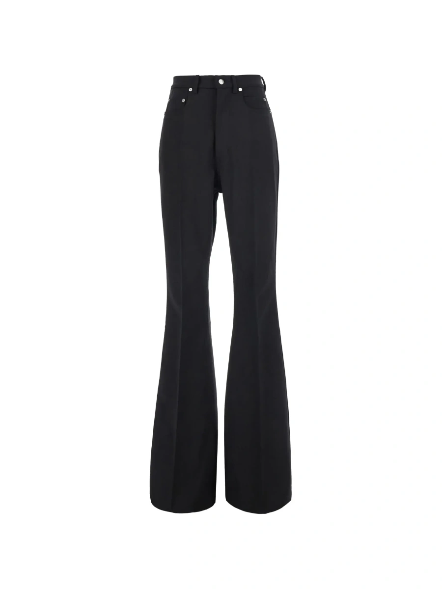 Pantaloni Rick Owens negri din bumbac 'Bolan Bootcut' - Img 6