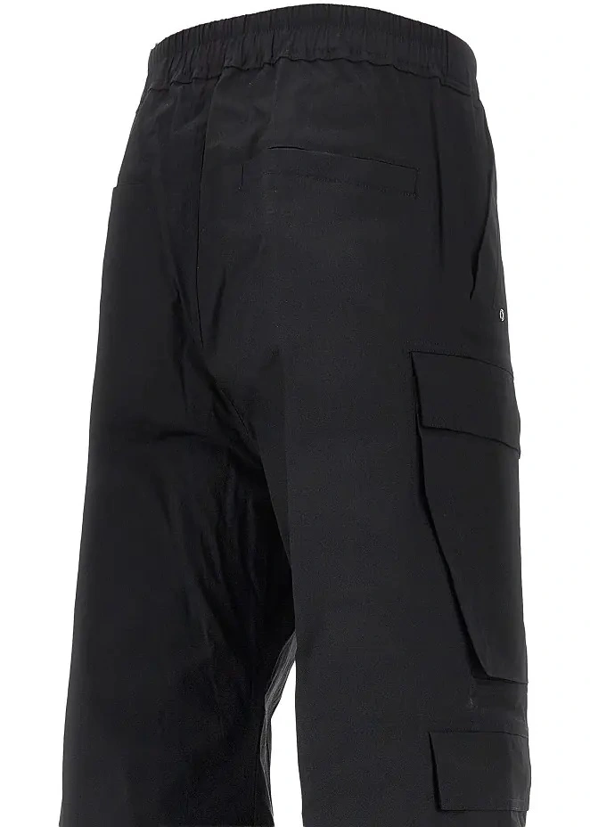 Pantaloni Rick Owens negri din bumbac 'Cargobelas' - Img 4