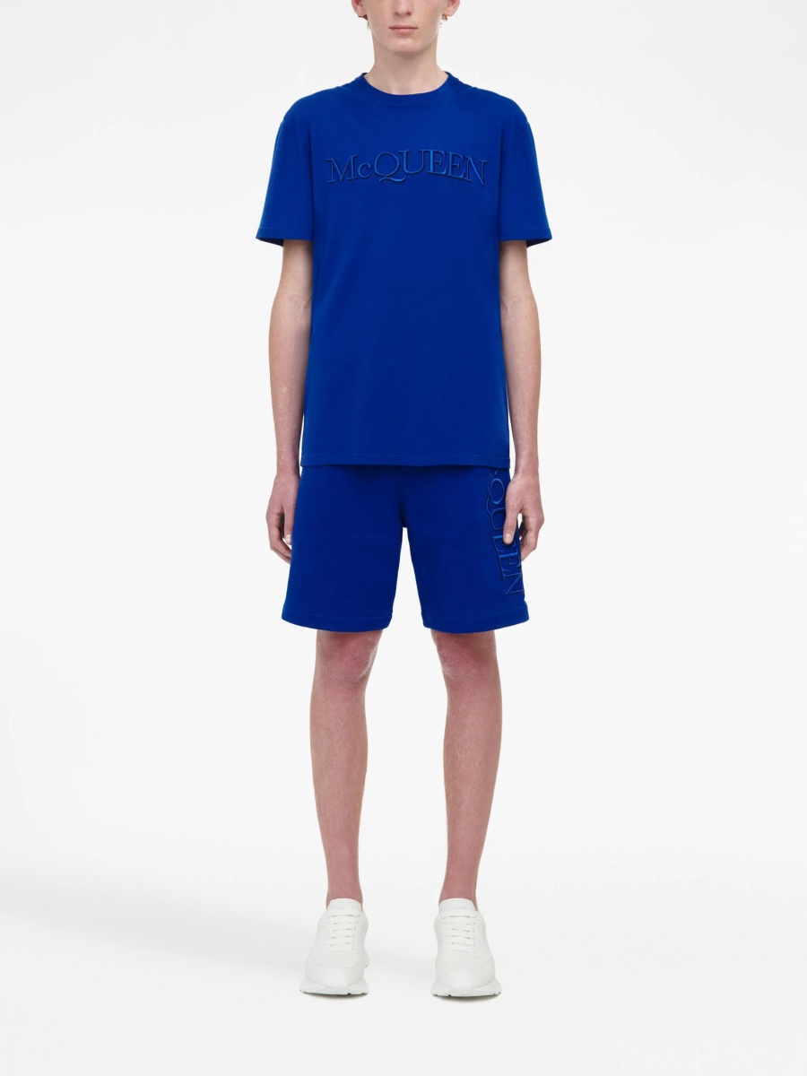 Pantaloni scurti Alexander McQueen albastri - Img 2