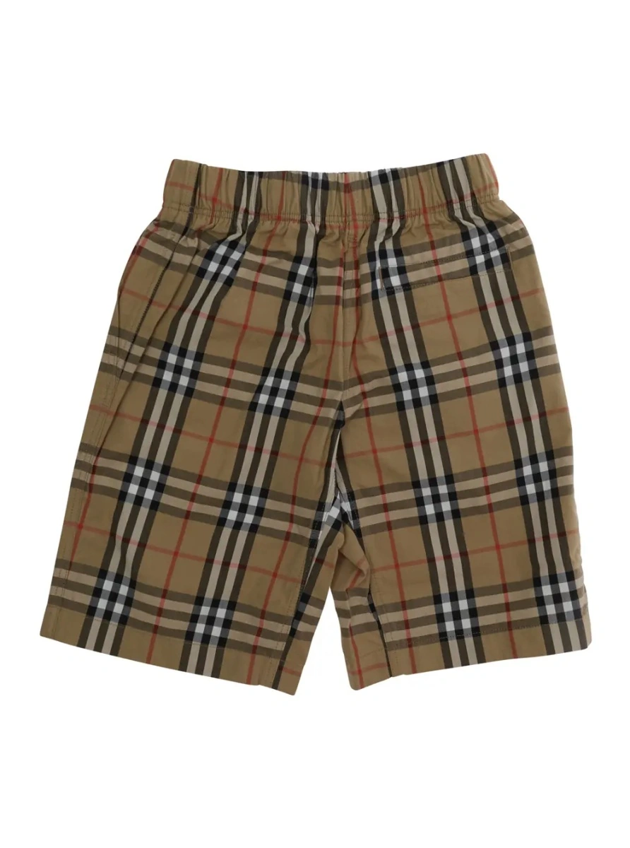 Pantaloni scurti Burberry Kids bej din bumbac - Img 2