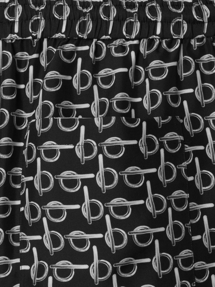 Pantaloni scurti Burberry negri din matase - Img 2