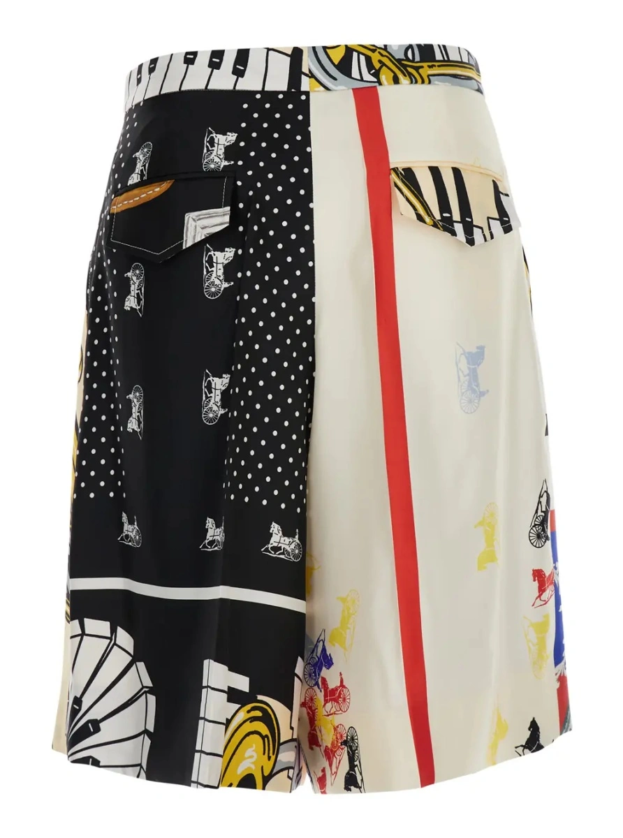 Pantaloni scurti Céline multicolor din matase - Img 2