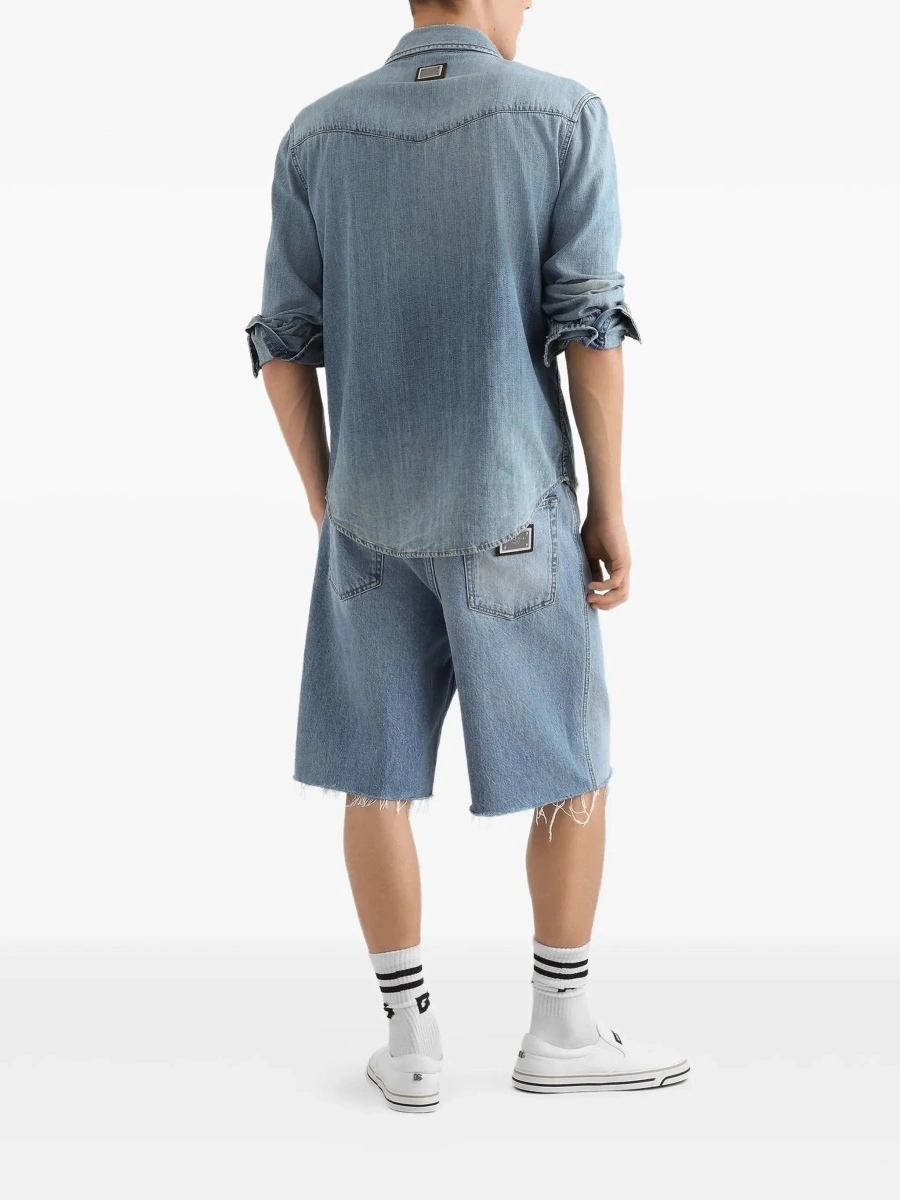 Pantaloni scurti Dolce &amp; Gabbana albastri din denim - Img 5