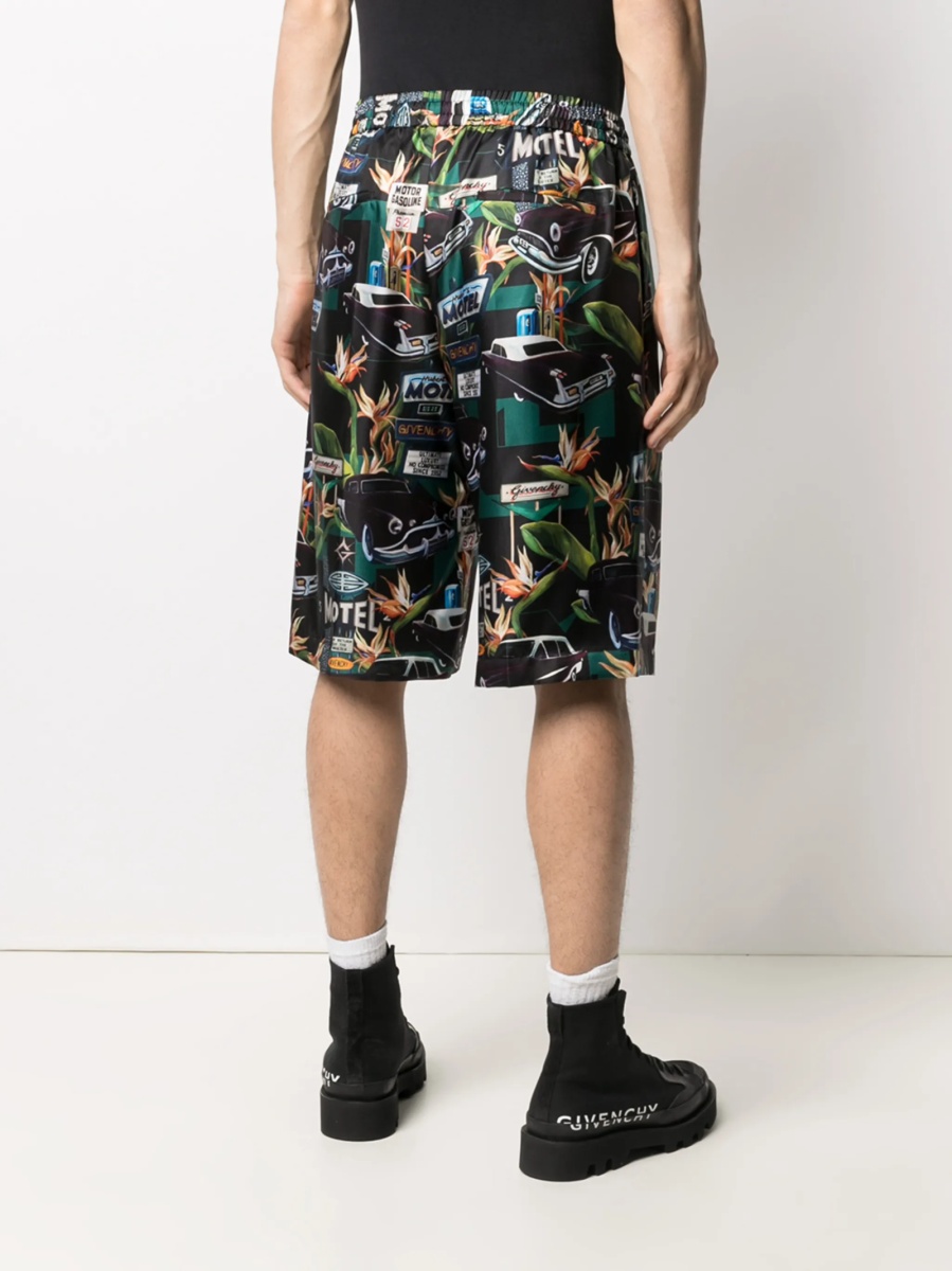 Pantaloni scurti Givenchy negri din matase - Img 4