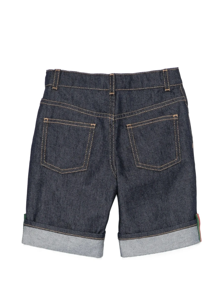 Pantaloni scurti Gucci albastri din bumbac - Img 4