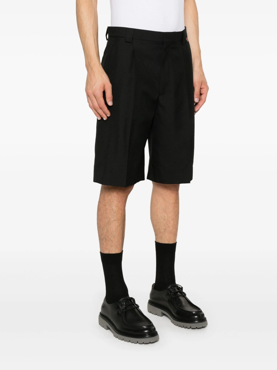Pantaloni scurti Gucci negri din lana si polyester - Img 3