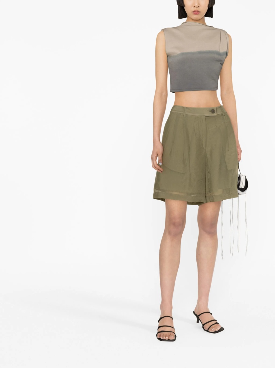 Pantaloni scurti HELMUT LANG verzi din nylon si cupru - Img 2