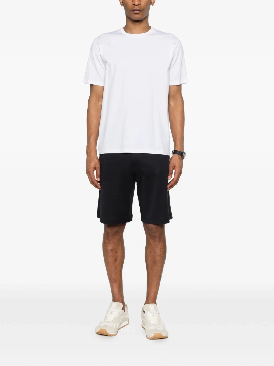 Pantaloni scurti Herno albastri din bumbac - Img 2