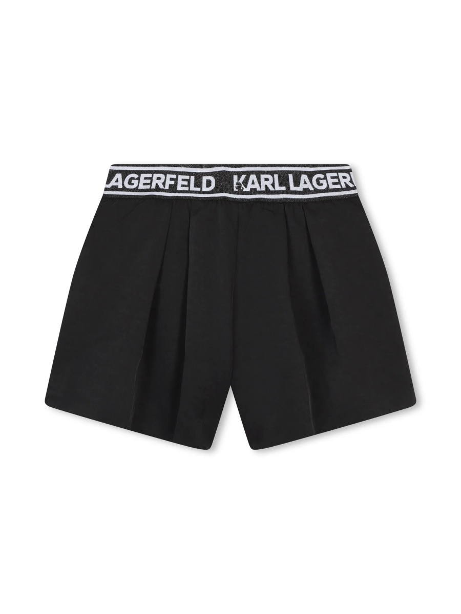 Pantaloni scurti Karl Lagerfeld negri din poliamida si bumbac - Img 2