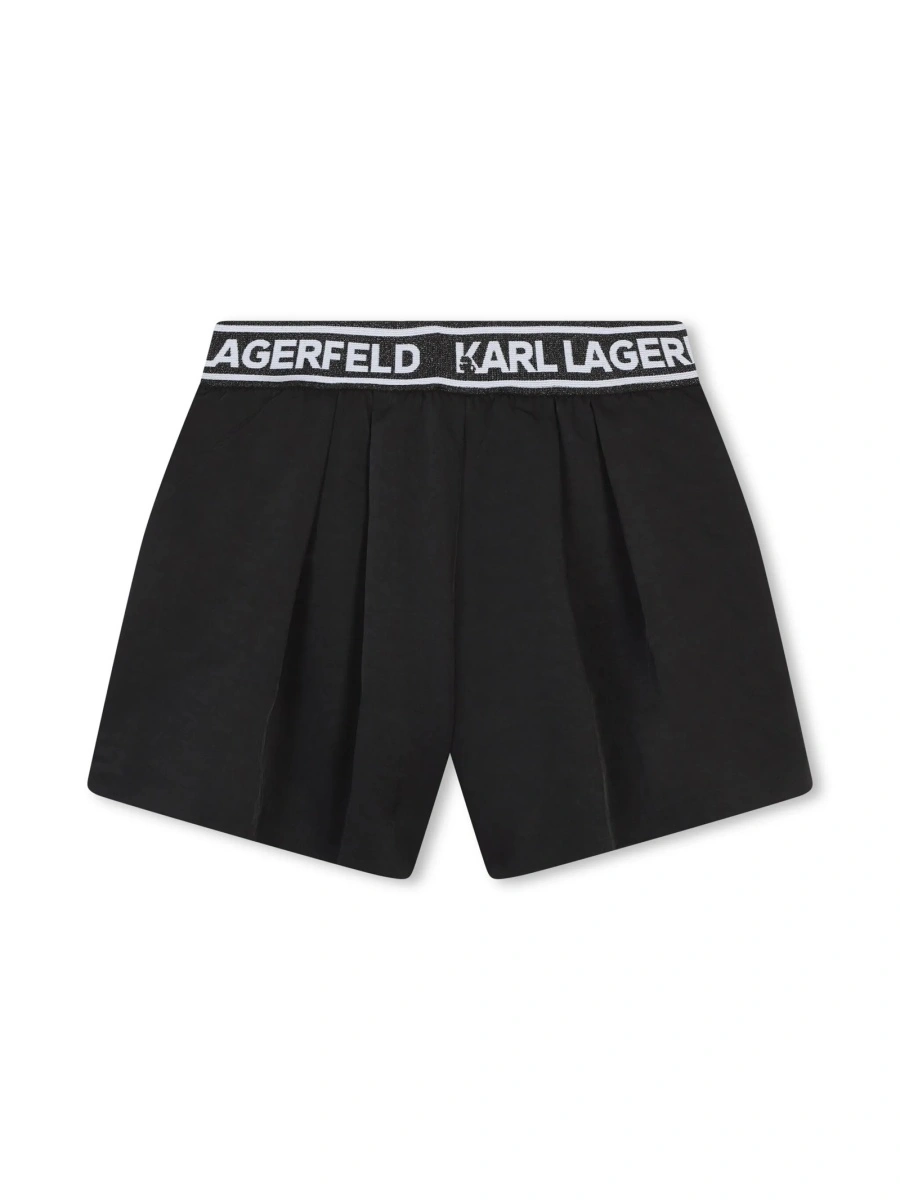 Pantaloni scurti Karl Lagerfeld negri din poliamida si bumbac - Img 2