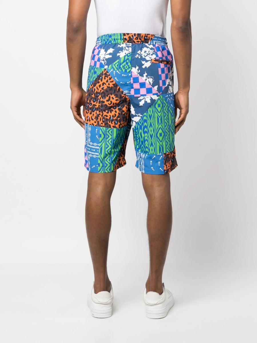 Pantaloni scurti Marcelo Burlon albastri din poliamida si polyester - Img 4