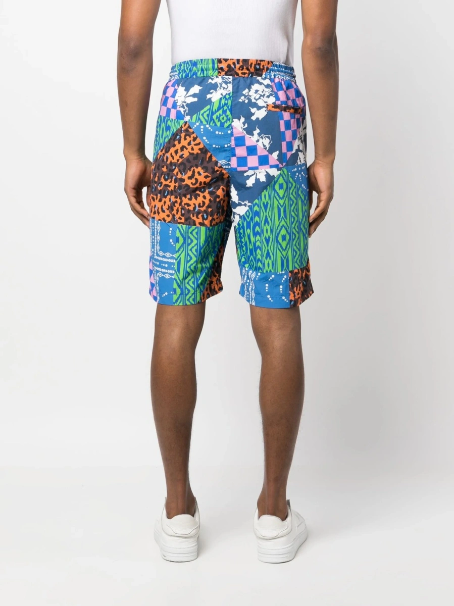 Pantaloni scurti Marcelo Burlon albastri din poliamida si polyester - Img 4