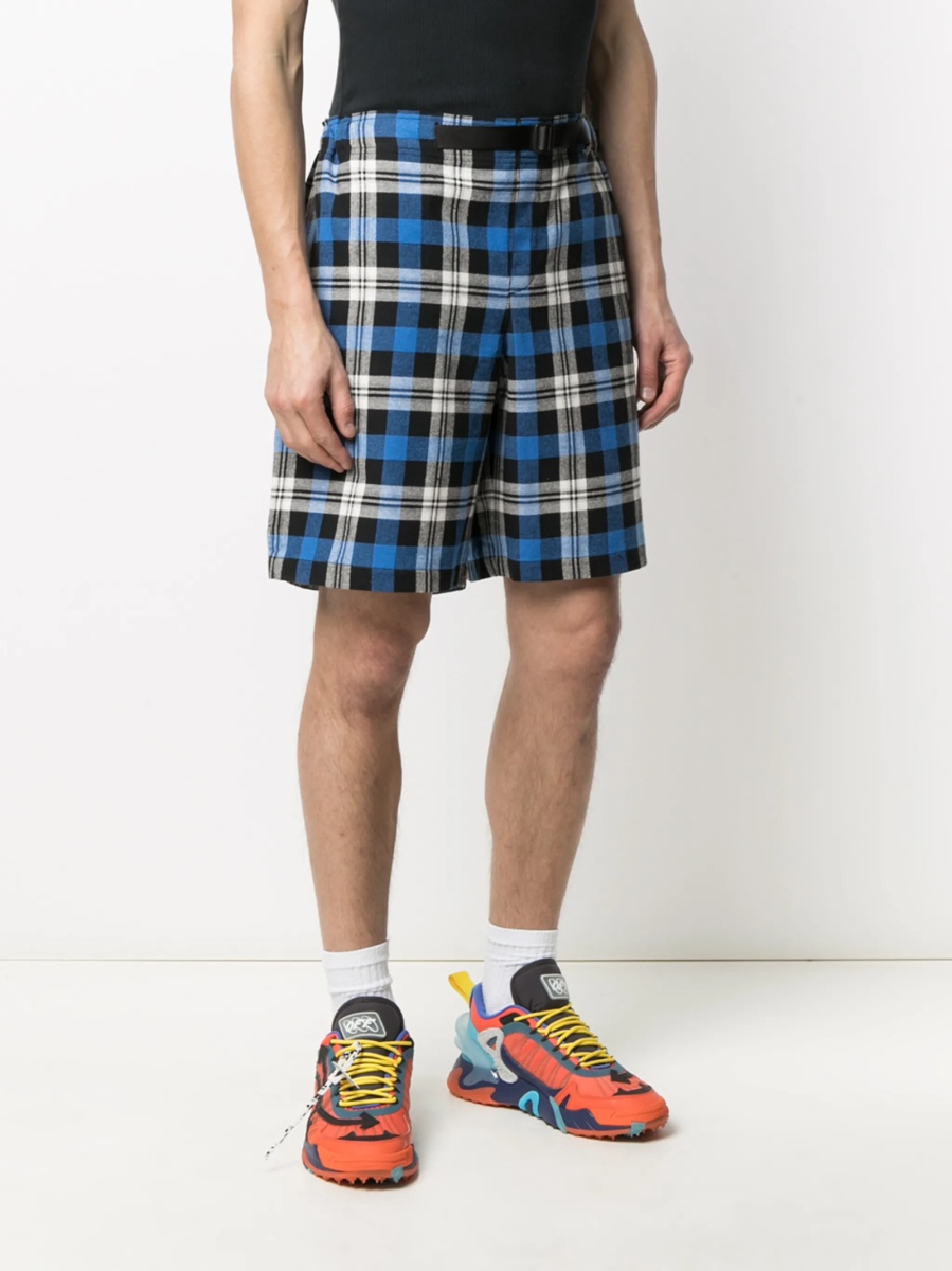 Pantaloni scurti Marcelo Burlon albastri din polyester si bumbac - Img 3