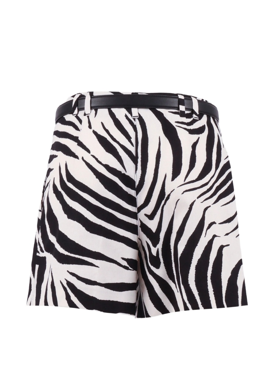 Pantaloni scurti MaxMara Studio albi din in si bumbac - Img 2